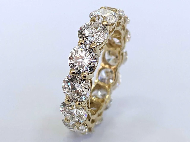 18 krt. geel gouden ring met diamant 6,48 crt. - afbeelding 7 van  11