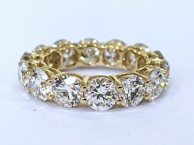 18 krt. geel gouden ring met diamant 6,48 crt. - afbeelding 8 van  11