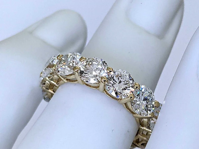 18 krt. geel gouden ring met diamant 6,48 crt. - afbeelding 9 van  11