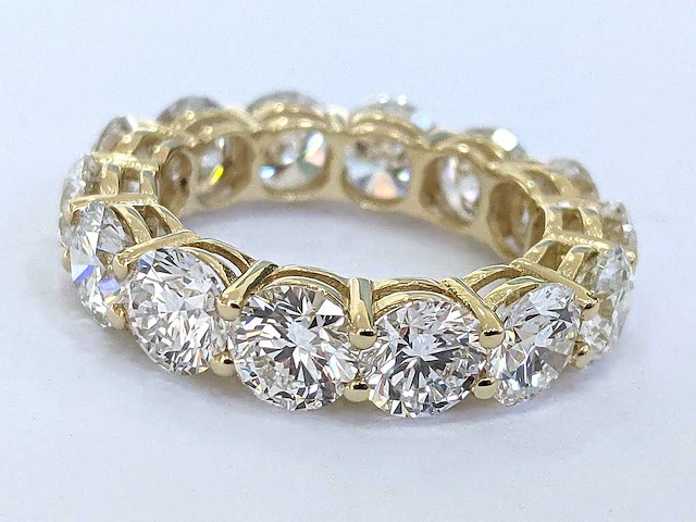 18 krt. geel gouden ring met diamant 6,48 crt. - afbeelding 10 van  11