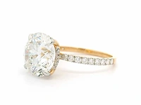 18 krt. geel gouden ring met diamanten 6,00 crt. - afbeelding 3 van  18