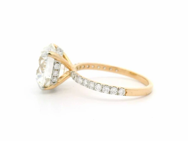 18 krt. geel gouden ring met diamanten 6,00 crt. - afbeelding 4 van  18