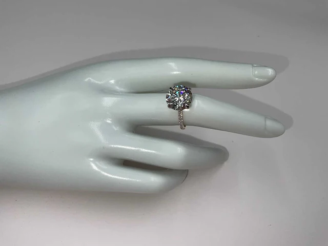 18 krt. geel gouden ring met diamanten 6,00 crt. - afbeelding 6 van  18