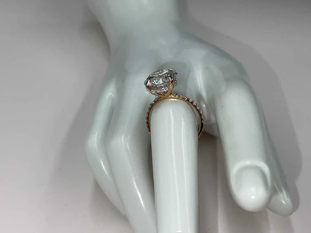18 krt. geel gouden ring met diamanten 6,00 crt. - afbeelding 7 van  18
