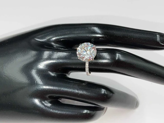 18 krt. geel gouden ring met diamanten 6,00 crt. - afbeelding 8 van  18