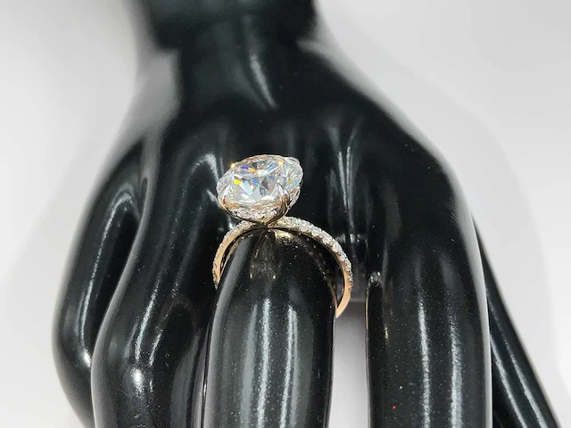 18 krt. geel gouden ring met diamanten 6,00 crt. - afbeelding 9 van  18
