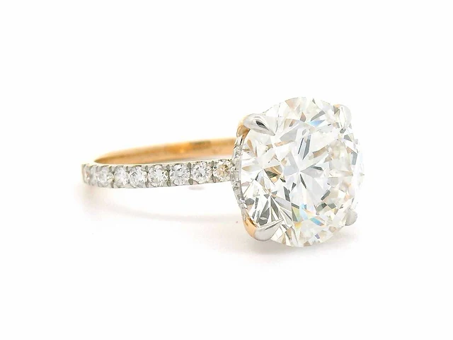 18 krt. geel gouden ring met diamanten 6,00 crt. - afbeelding 12 van  18