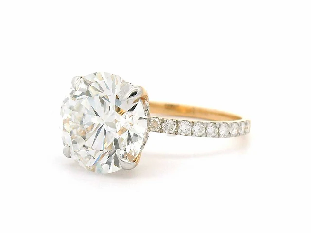 18 krt. geel gouden ring met diamanten 6,00 crt. - afbeelding 13 van  18
