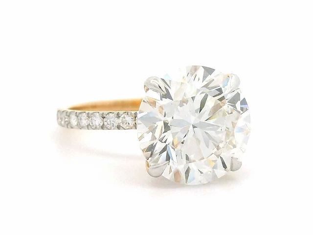 18 krt. geel gouden ring met diamanten 6,00 crt. - afbeelding 14 van  18