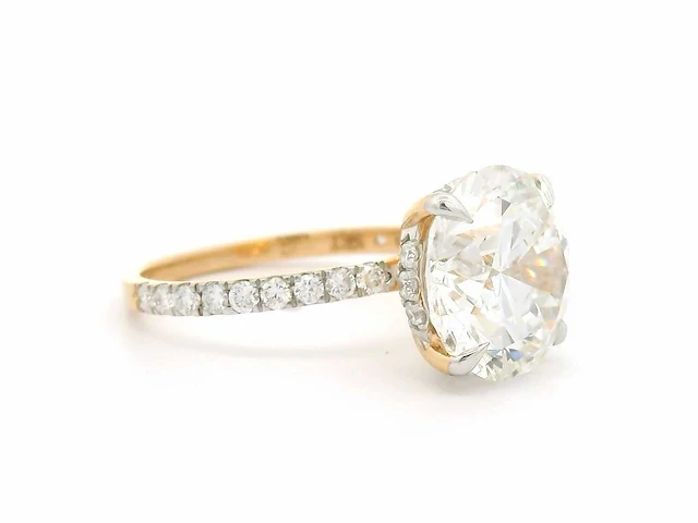 18 krt. geel gouden ring met diamanten 6,00 crt. - afbeelding 15 van  18