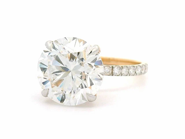 18 krt. geel gouden ring met diamanten 6,00 crt. - afbeelding 16 van  18