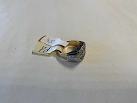 18 krt geelgouden en palladium ring - afbeelding 1 van  3