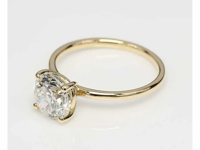 18 krt. geelgouden ring met 3,00 crt. diamant - afbeelding 1 van  6