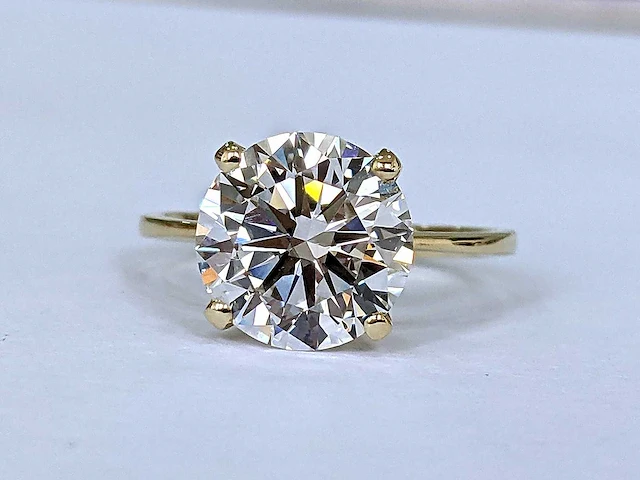 18 krt. geelgouden ring met 4,02 crt. diamant - afbeelding 6 van  8