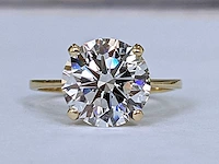 18 krt. geelgouden ring met 4,02 crt. diamant - afbeelding 7 van  8