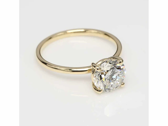18 krt gouden ring met diamant 3.00crt - afbeelding 3 van  6