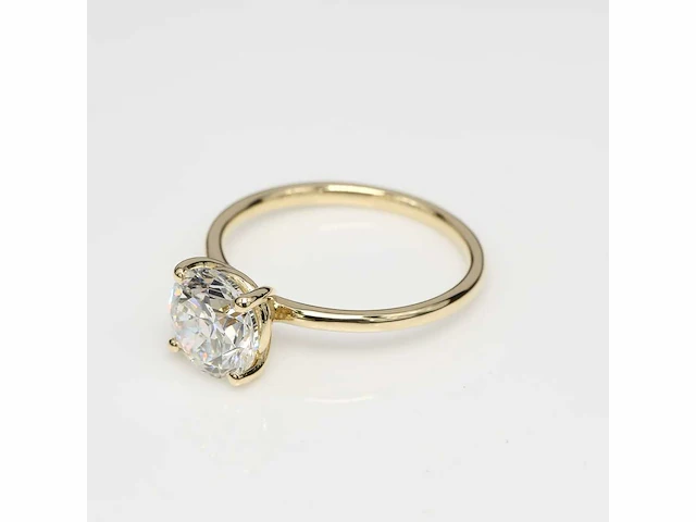 18 krt gouden ring met diamant 3.01crt - afbeelding 6 van  7