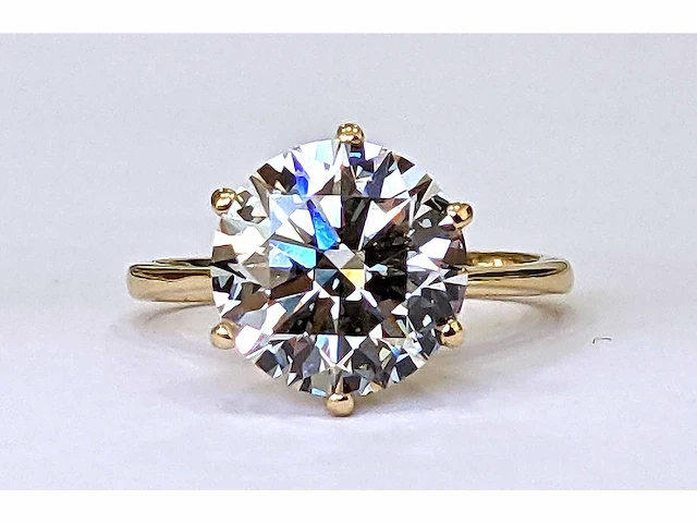18 krt gouden ring met diamant 4,00crt - afbeelding 1 van  5