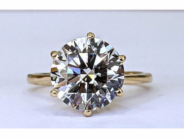 18 krt gouden ring met diamant 4,00crt - afbeelding 4 van  5