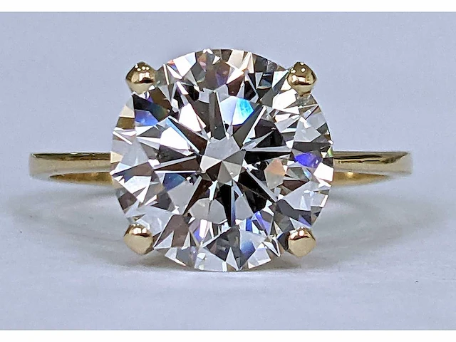 18 krt gouden ring met diamant 5,01 crt - afbeelding 1 van  7