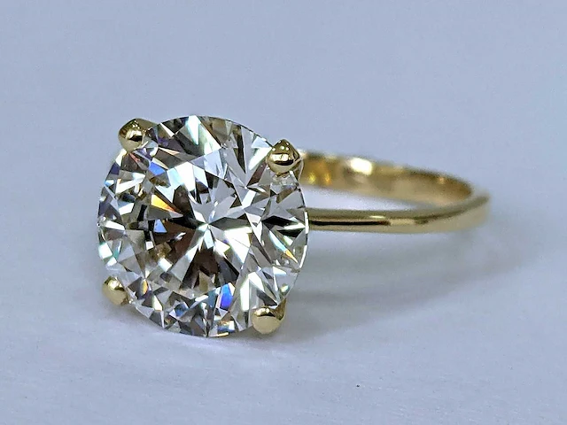 18 krt gouden ring met diamant 5,01 crt - afbeelding 2 van  7