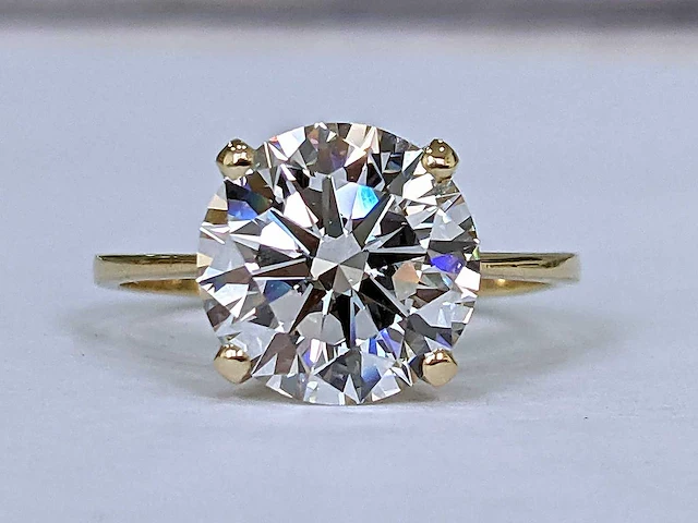 18 krt gouden ring met diamant 5,01 crt - afbeelding 4 van  7