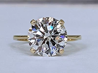 18 krt gouden ring met diamant 5,01 crt - afbeelding 4 van  7