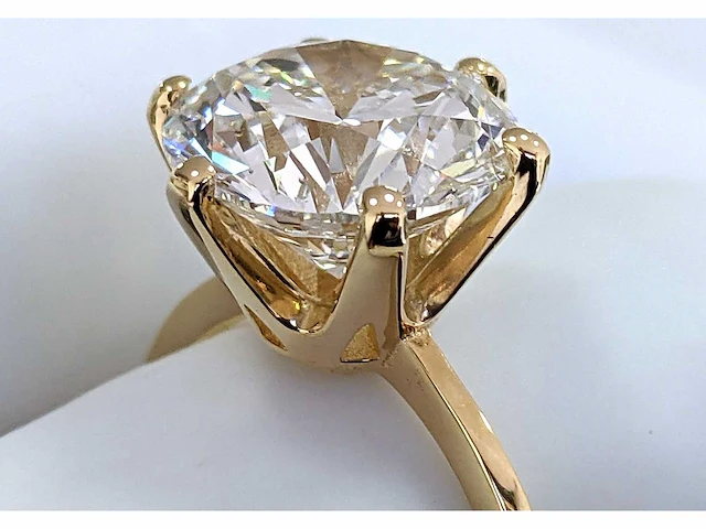 18 krt gouden ring met diamant 5,02 crt - afbeelding 1 van  10