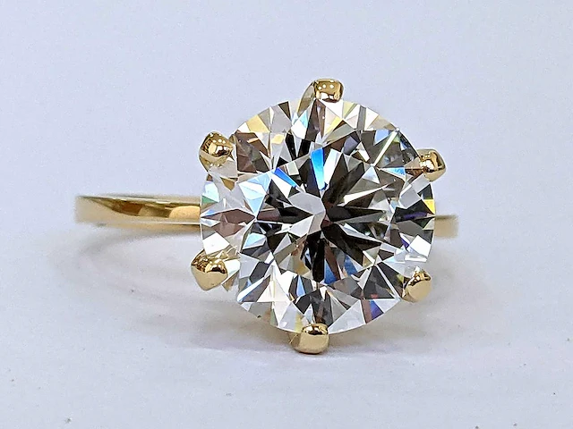 18 krt gouden ring met diamant 5,02 crt - afbeelding 5 van  10