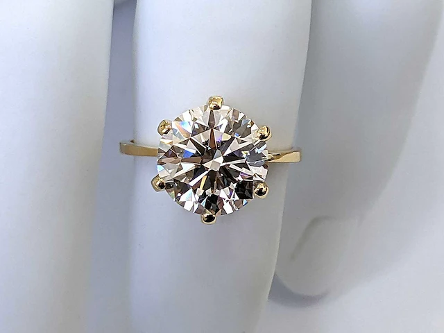 18 krt gouden ring met diamant 5,02 crt - afbeelding 9 van  10