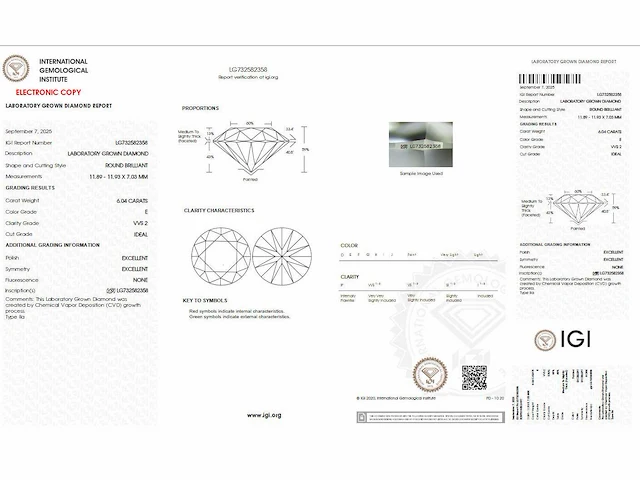 18 krt gouden ring met diamant 6,04 crt - afbeelding 2 van  6