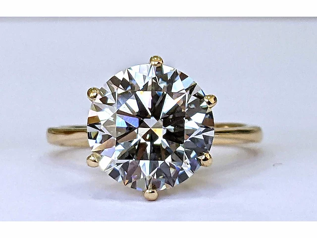 18 krt gouden ring met diamant 6,04 crt - afbeelding 6 van  6