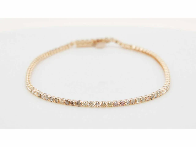 18 krt gouden tennis armband met natuurlijke diamant 1,54 crt - afbeelding 2 van  8