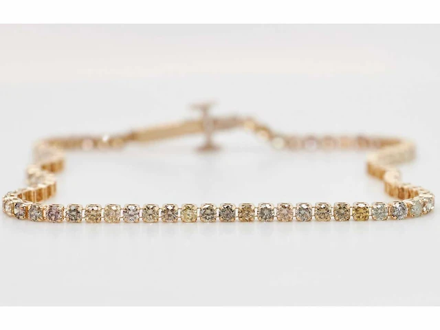 18 krt gouden tennis armband met natuurlijke diamant 2,20 crt - afbeelding 1 van  7