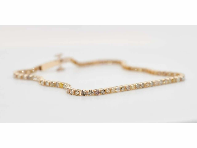 18 krt gouden tennis armband met natuurlijke diamant 2,20 crt - afbeelding 7 van  7