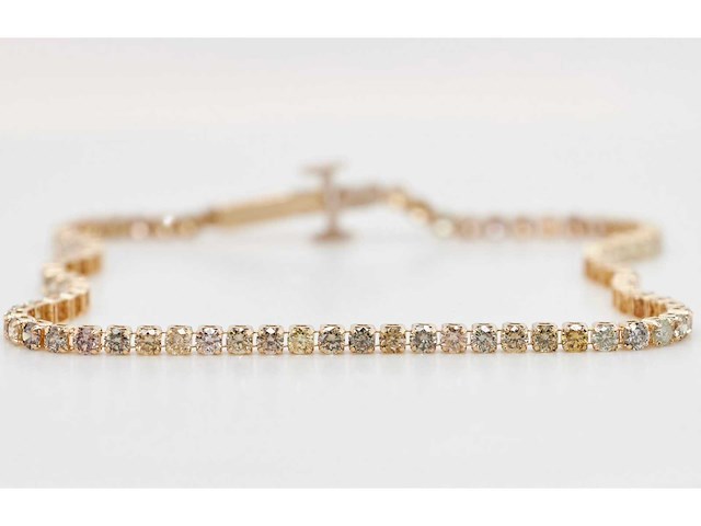 18 krt gouden tennis armband met natuurlijke diamant 2,20 crt - afbeelding 1 van  7