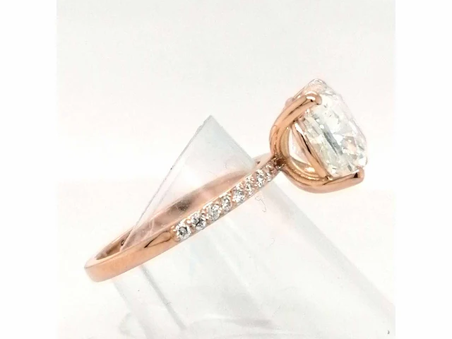 18 krt. rose gouden ring 5,04 crt. diamanten - afbeelding 2 van  12