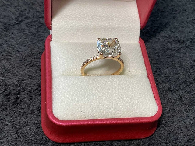 18 krt. rose gouden ring 5,04 crt. diamanten - afbeelding 1 van  12