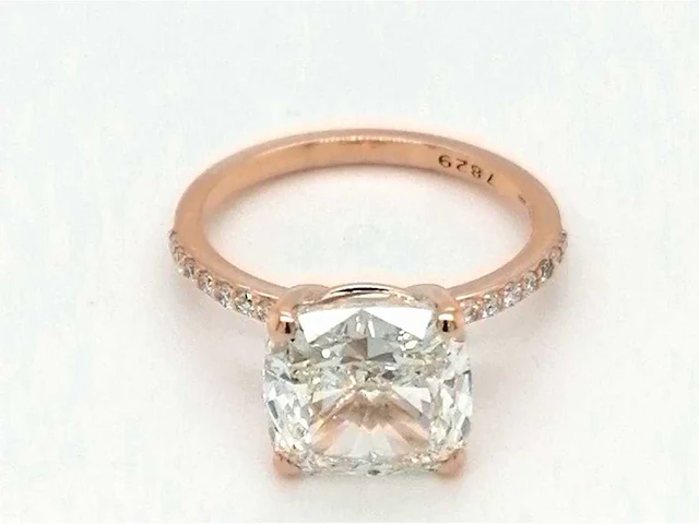 18 krt. rose gouden ring 5,04 crt. diamanten - afbeelding 6 van  12