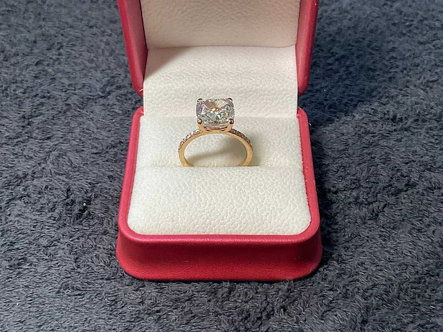 18 krt. rose gouden ring 5,04 crt. diamanten - afbeelding 7 van  12