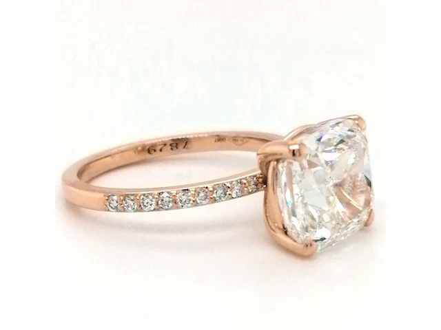 18 krt. rose gouden ring 5,04 crt. diamanten - afbeelding 8 van  12