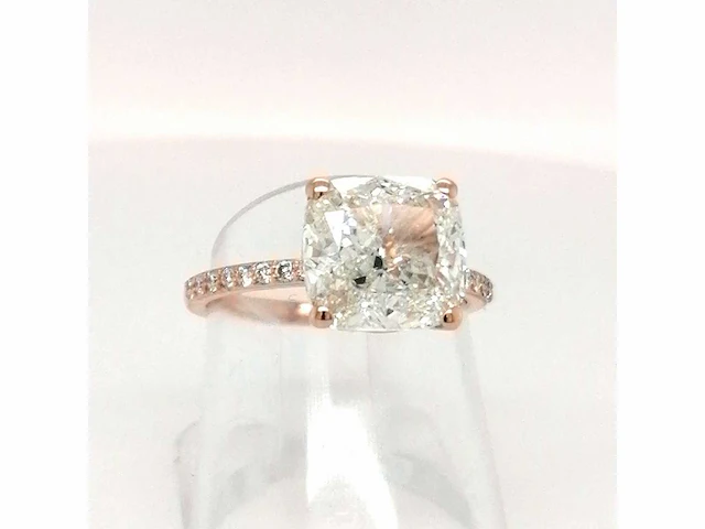 18 krt. rose gouden ring 5,04 crt. diamanten - afbeelding 9 van  12