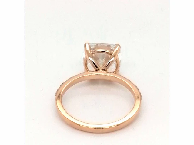 18 krt. rose gouden ring 5,04 crt. diamanten - afbeelding 11 van  12