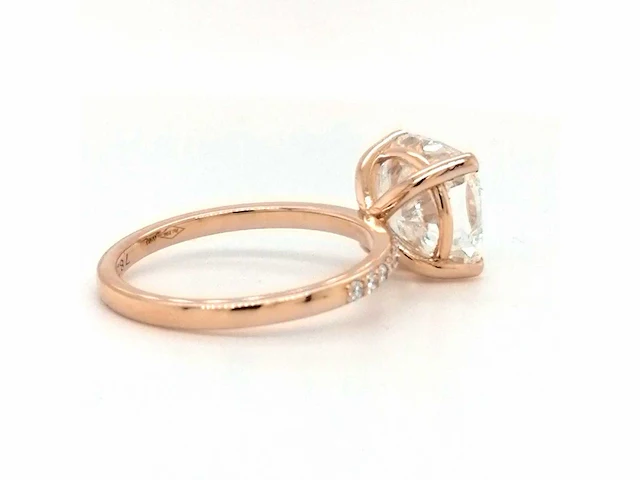 18 krt. rose gouden ring 5,04 crt. diamanten - afbeelding 12 van  12