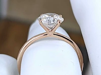 18 krt. rose gouden ring met 2,01 crt. diamant e-vs1 met certificaat - afbeelding 1 van  7