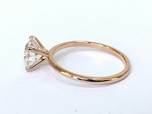 18 krt. rose gouden ring met diamant 2,01 crt - afbeelding 2 van  6