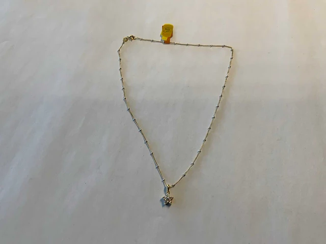 18 krt wit- en geelgouden fijn collier - afbeelding 1 van  4