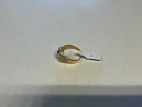 18 krt wit- en geelgouden ring - afbeelding 2 van  4