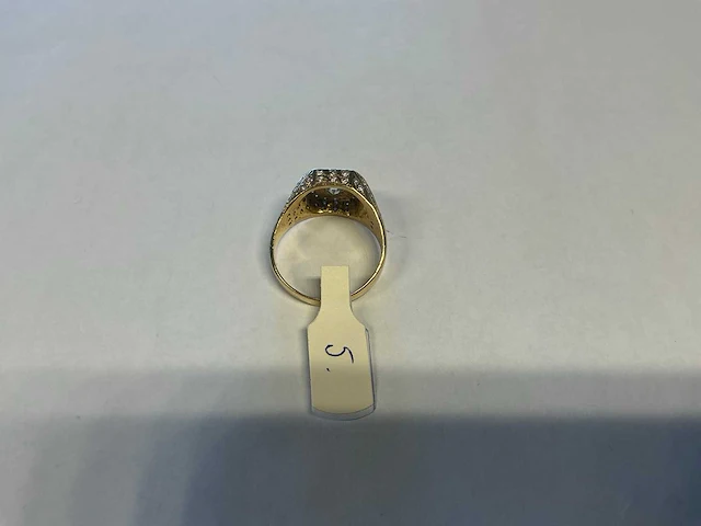 18 krt wit- en geelgouden ring - afbeelding 4 van  4