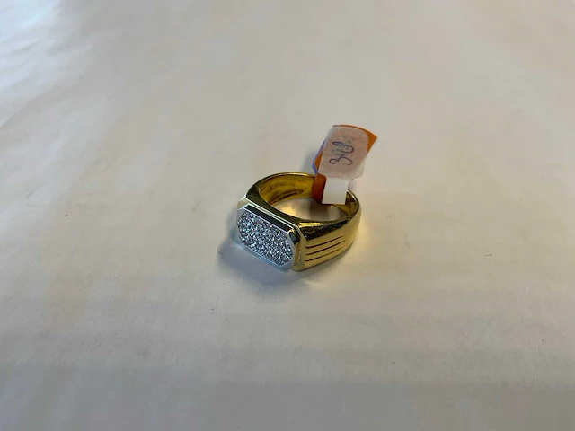 18 krt wit- en geelgouden ring - afbeelding 1 van  4